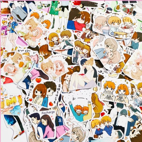 Anime Lovely Couple Stickers - Picture 5 of 7